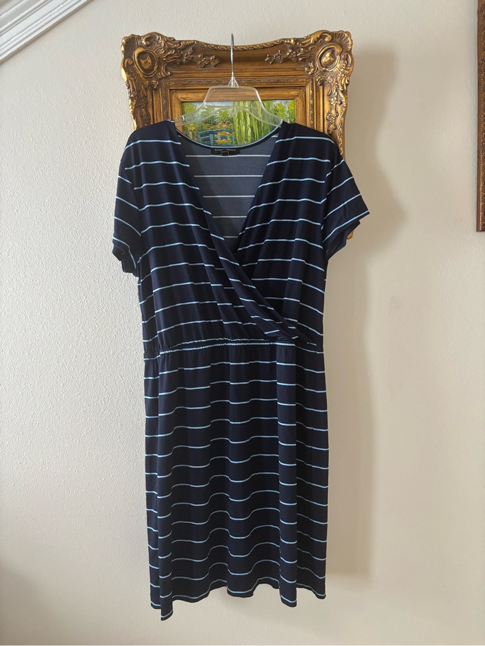 Banana Republic Blue Striped Midi Dress